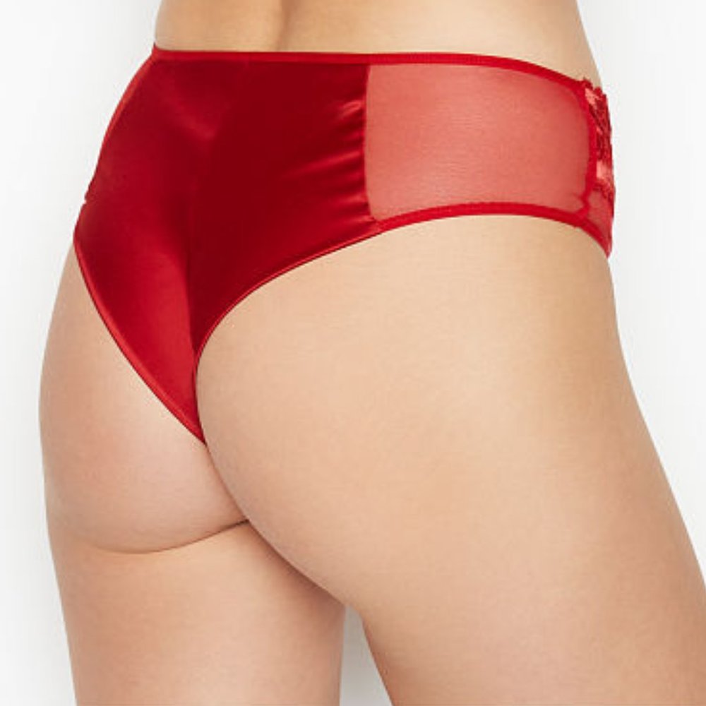 Last One! Red Velvet Trim NWT VS S Midrise Cheeky - Picture 3 of 16